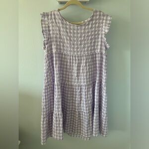 Purple and White Gingham Dress